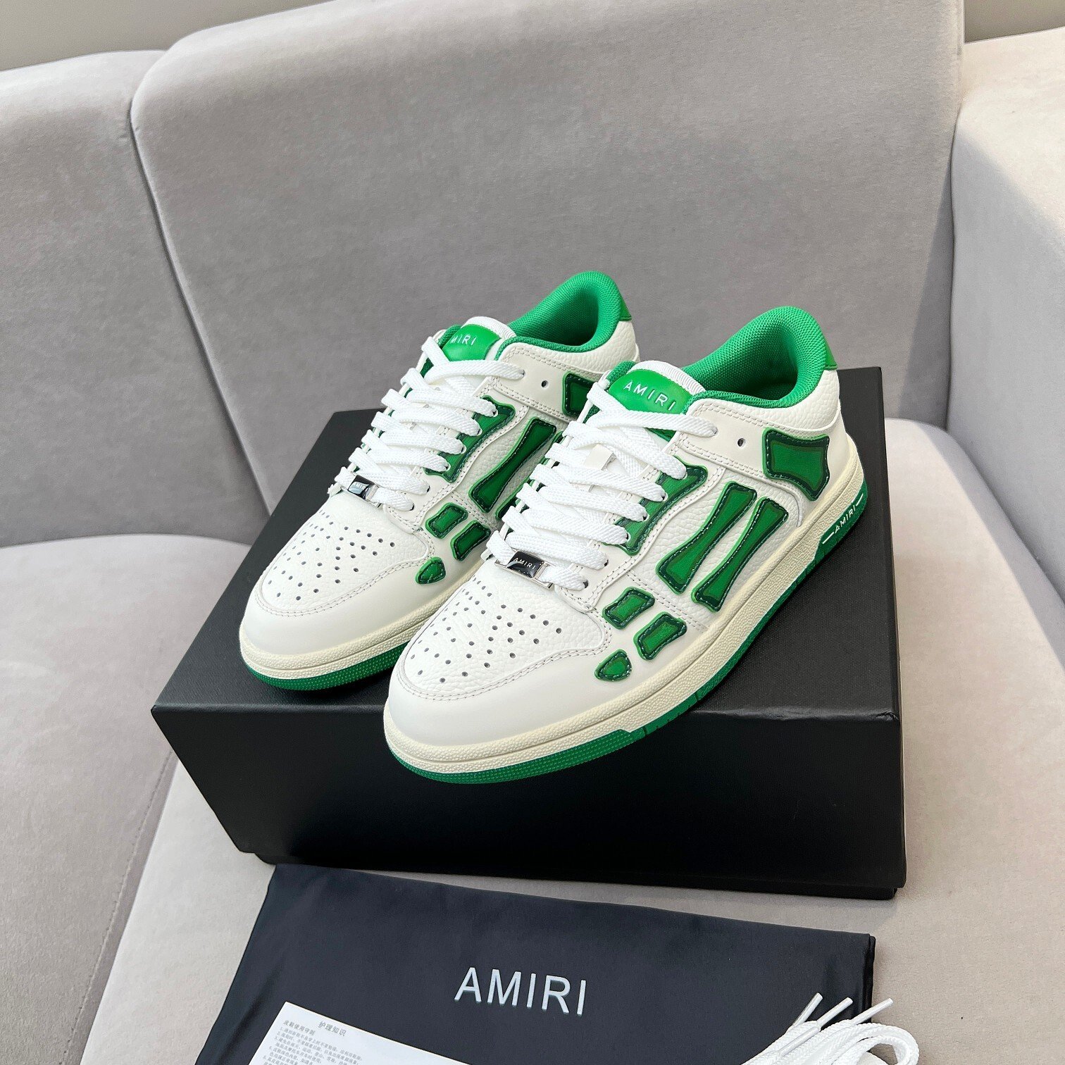 Amiri Skel Top Low White Green - immagine 2