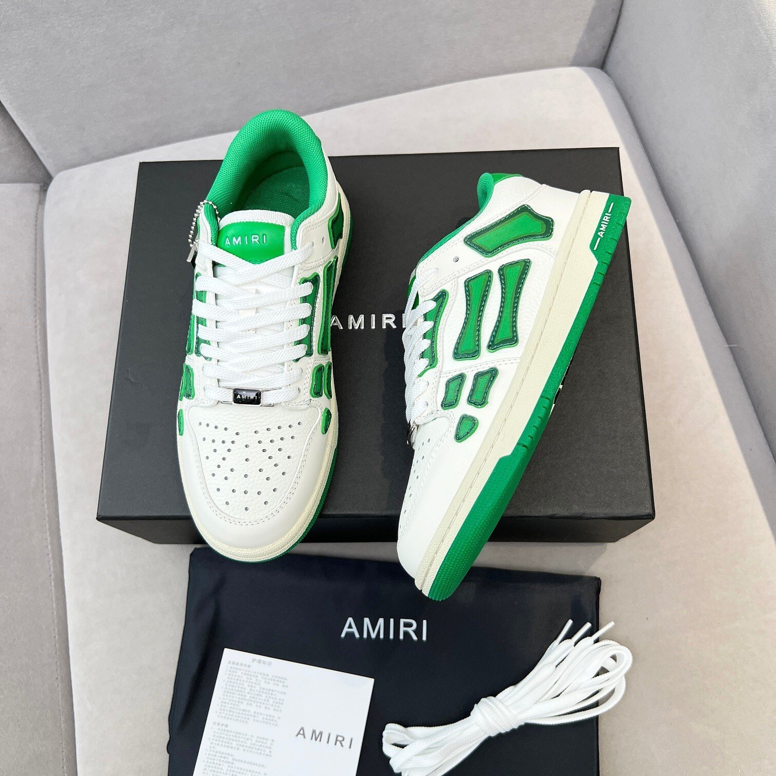 Amiri Skel Top Low White Green - immagine 4