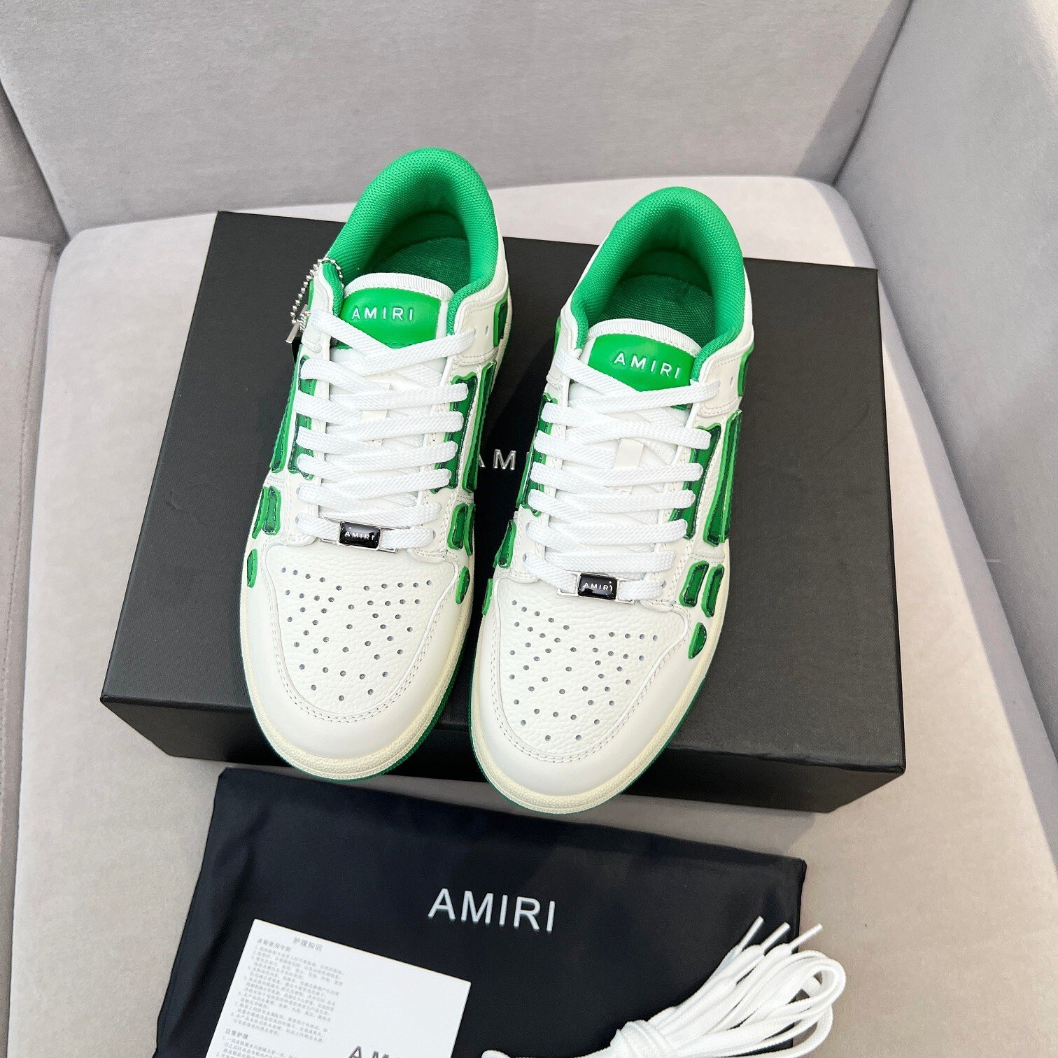 Amiri Skel Top Low White Green - immagine 5