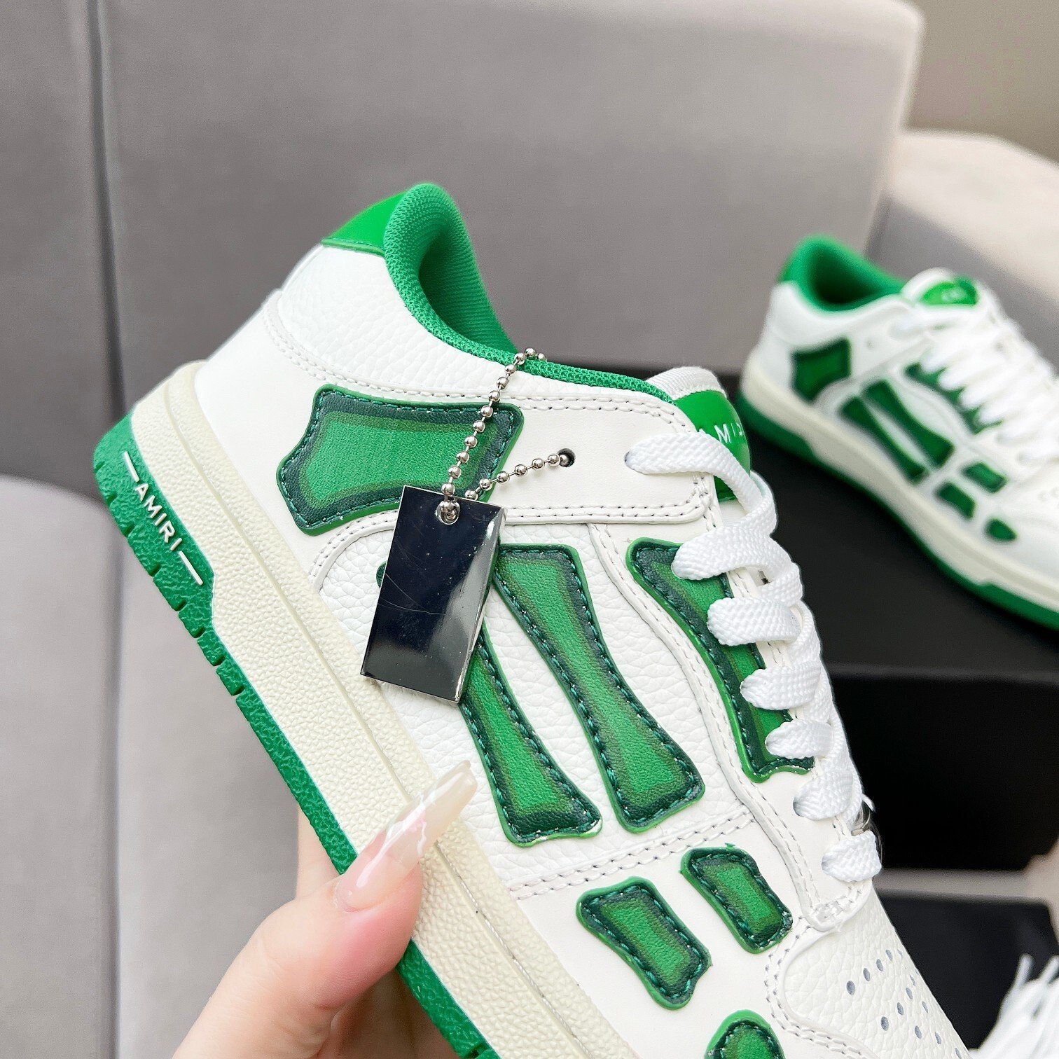 Amiri Skel Top Low White Green - immagine 6