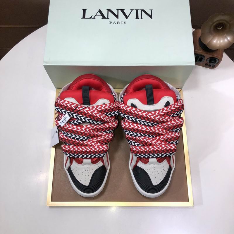 Lanvin Leather Curb White Red - immagine 2