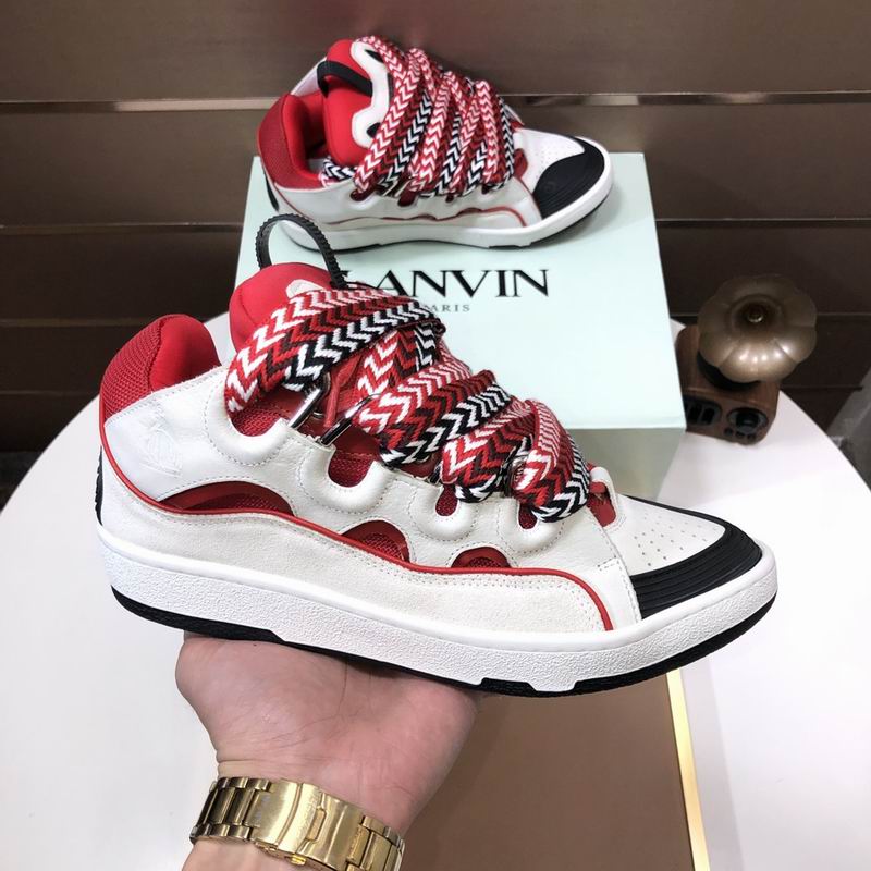 Lanvin Leather Curb White Red - immagine 5