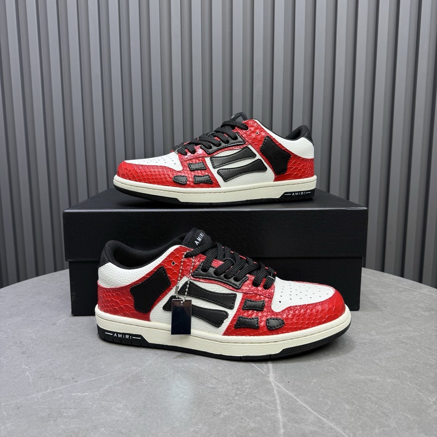 Amiri Skel Top Low Black Red Snake Effect - immagine 4