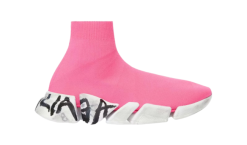 Balenciaga Speed 2.0 Graffiti Recycled Knit Fluo Pink