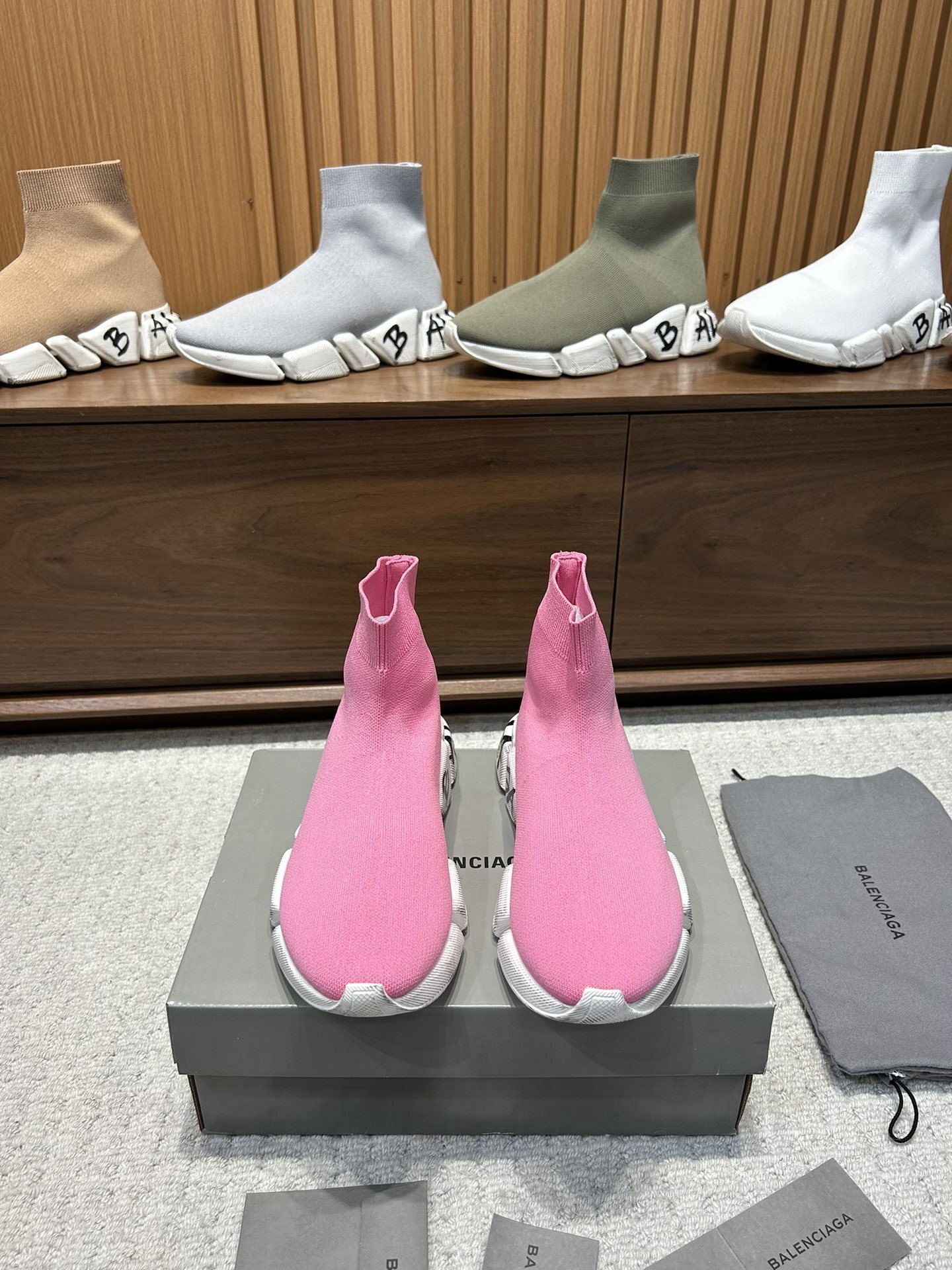 Balenciaga Speed 2.0 Graffiti Recycled Knit Fluo Pink - immagine 7