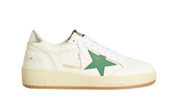 Golden Goose Ball Star Bianco Verdi con Suola Rialzata