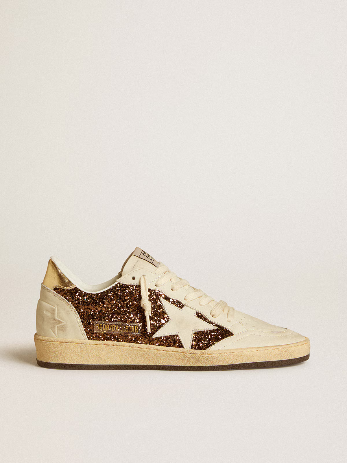 Golden Goose Ball Star LTD "Brown Glitter / White Star / Gold Heel" - immagine 2