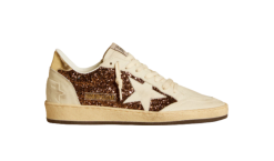 Golden Goose Ball Star LTD "Brown Glitter / White Star / Gold Heel"