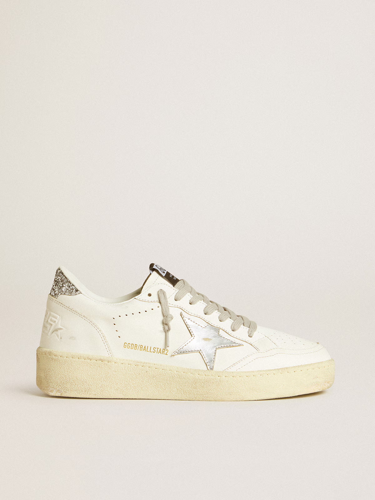Golden Goose Ball Star "White Leather / Silver Star / Glitter Heel" - immagine 2
