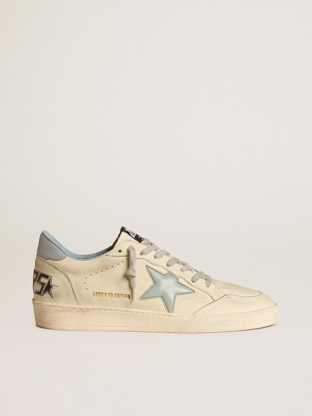 Golden Goose Men's Ball Star LTD "White Nubuck / Silver-Blue Star" - immagine 2