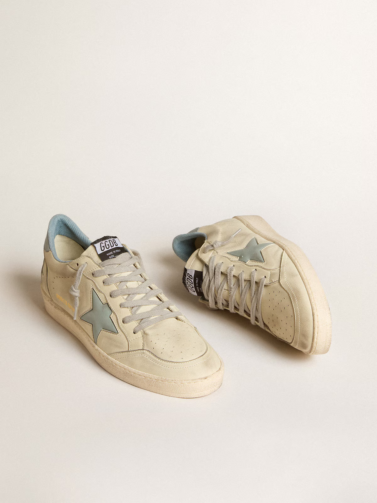 Golden Goose Men's Ball Star LTD "White Nubuck / Silver-Blue Star" - immagine 3