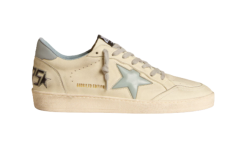 Golden Goose Men's Ball Star LTD "White Nubuck / Silver-Blue Star"