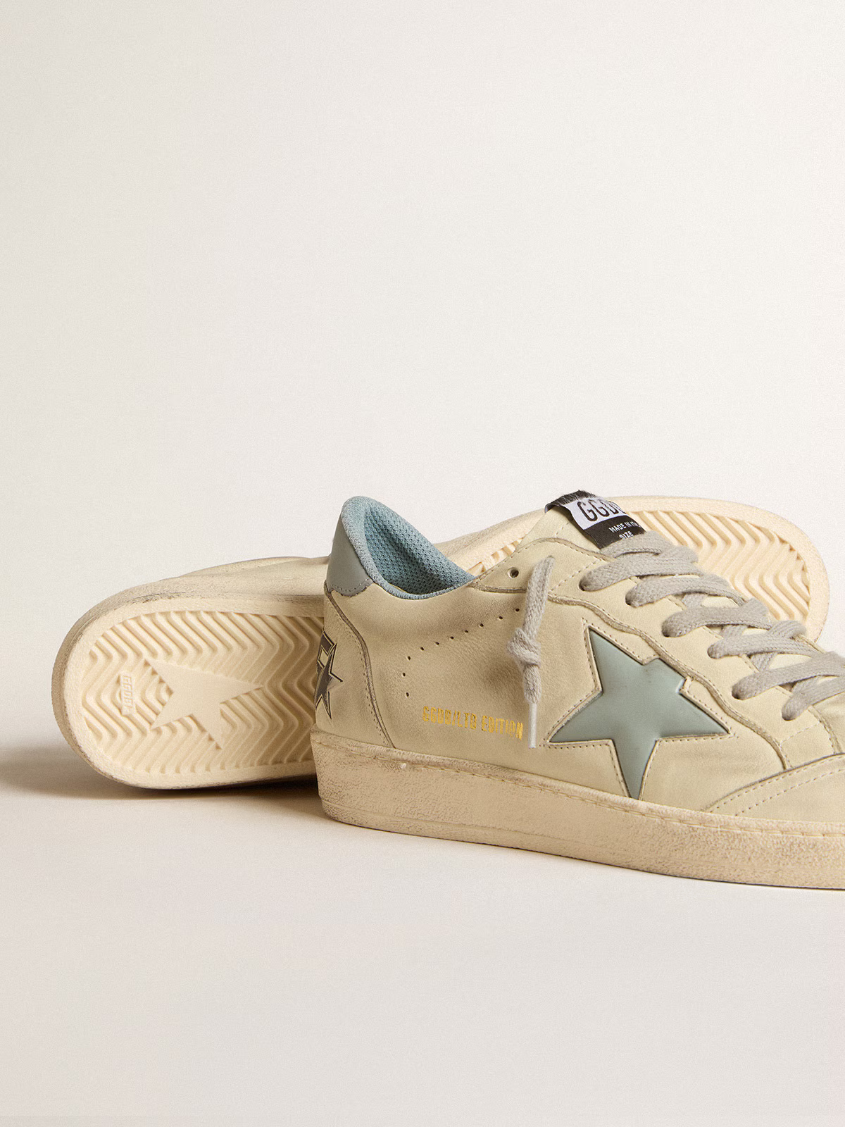 Golden Goose Men's Ball Star LTD "White Nubuck / Silver-Blue Star" - immagine 4