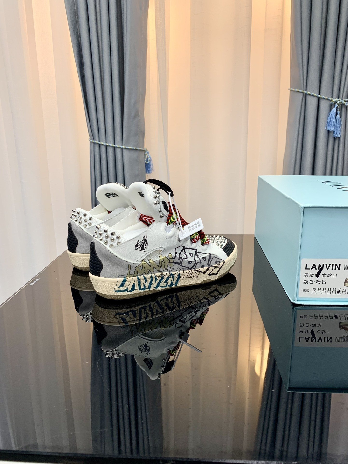 Lanvin Leather Curb Graffiti Spikes - immagine 6