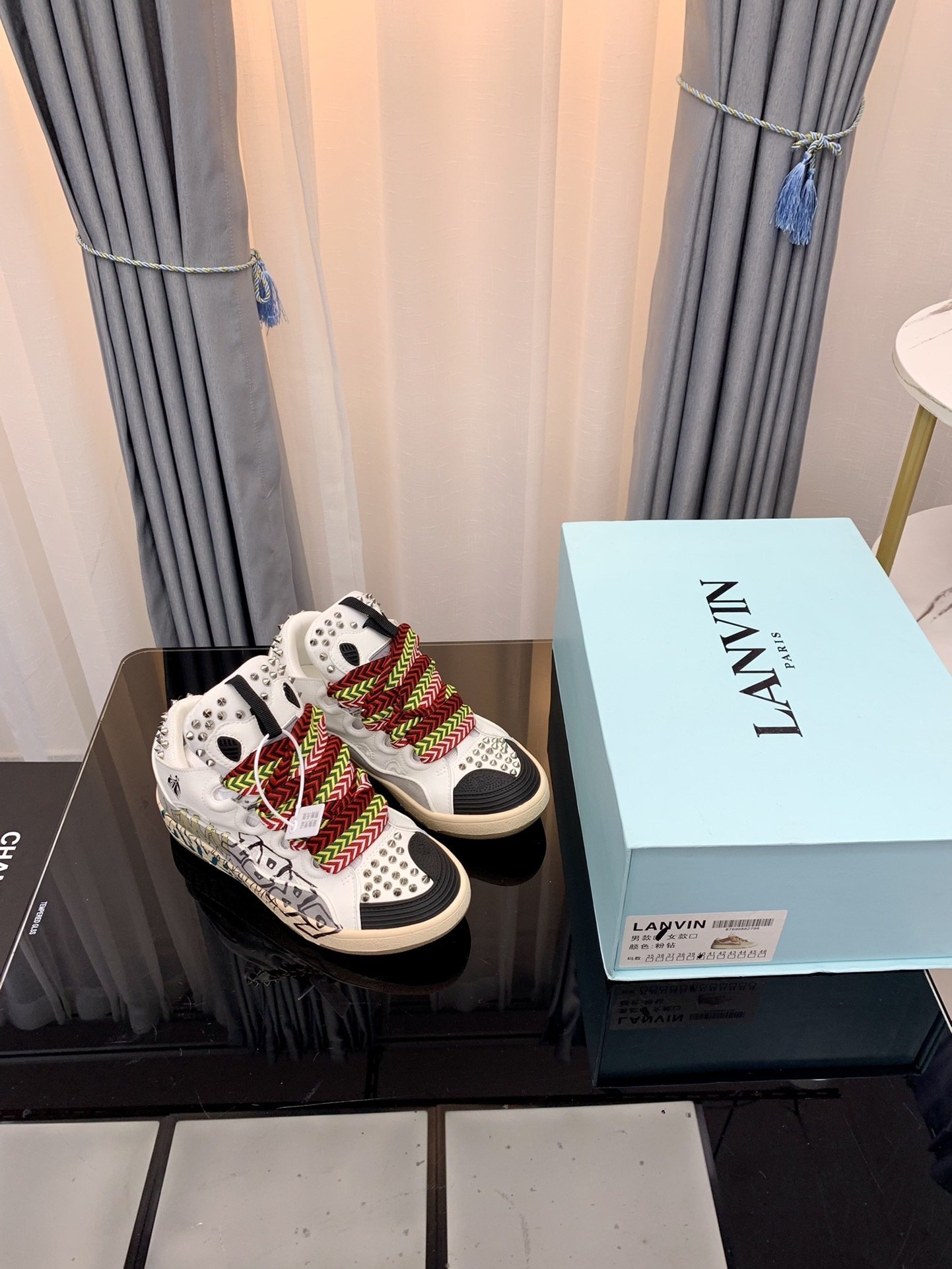 Lanvin Leather Curb Graffiti Spikes - immagine 2
