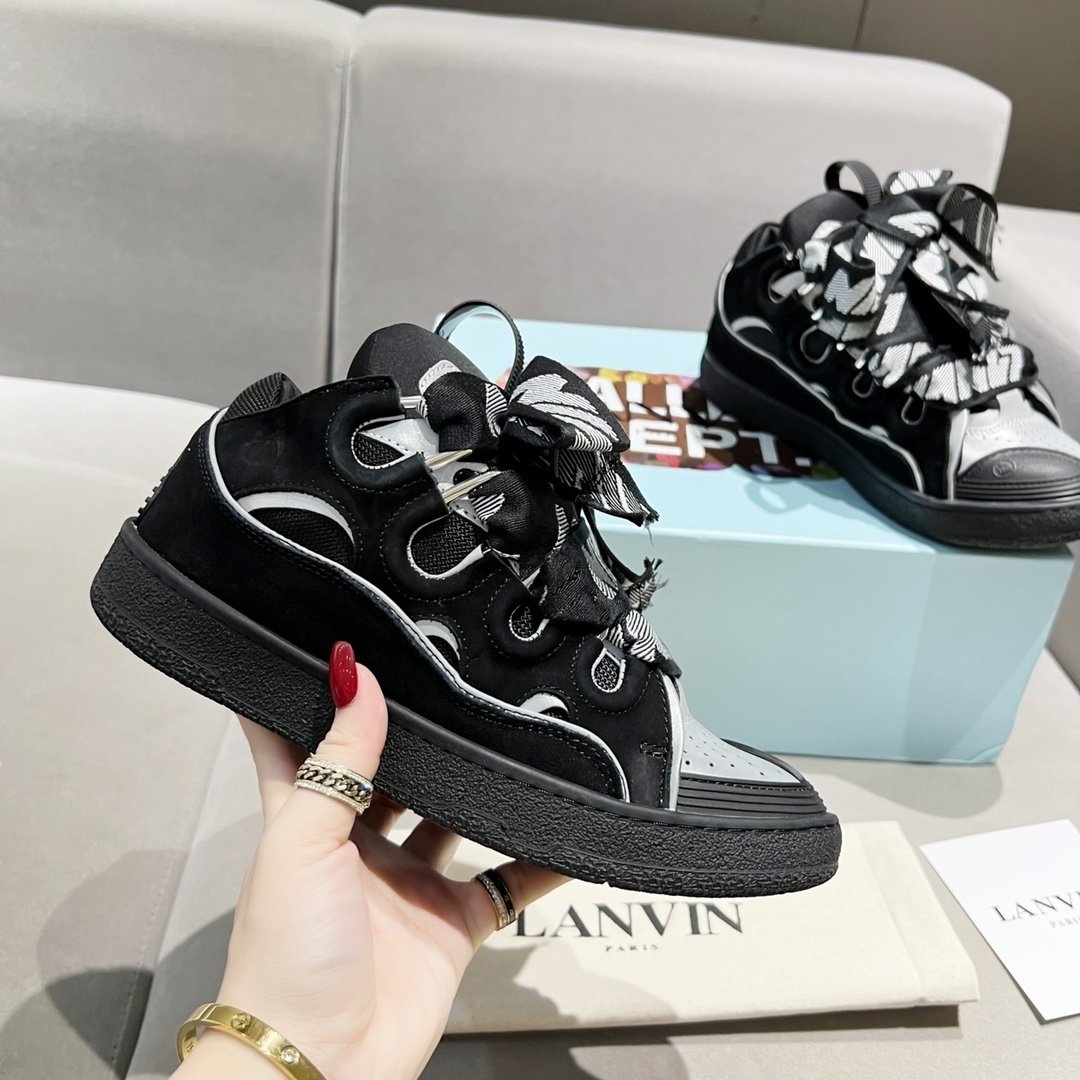 Lanvin Leather Curb Black Grey - immagine 2