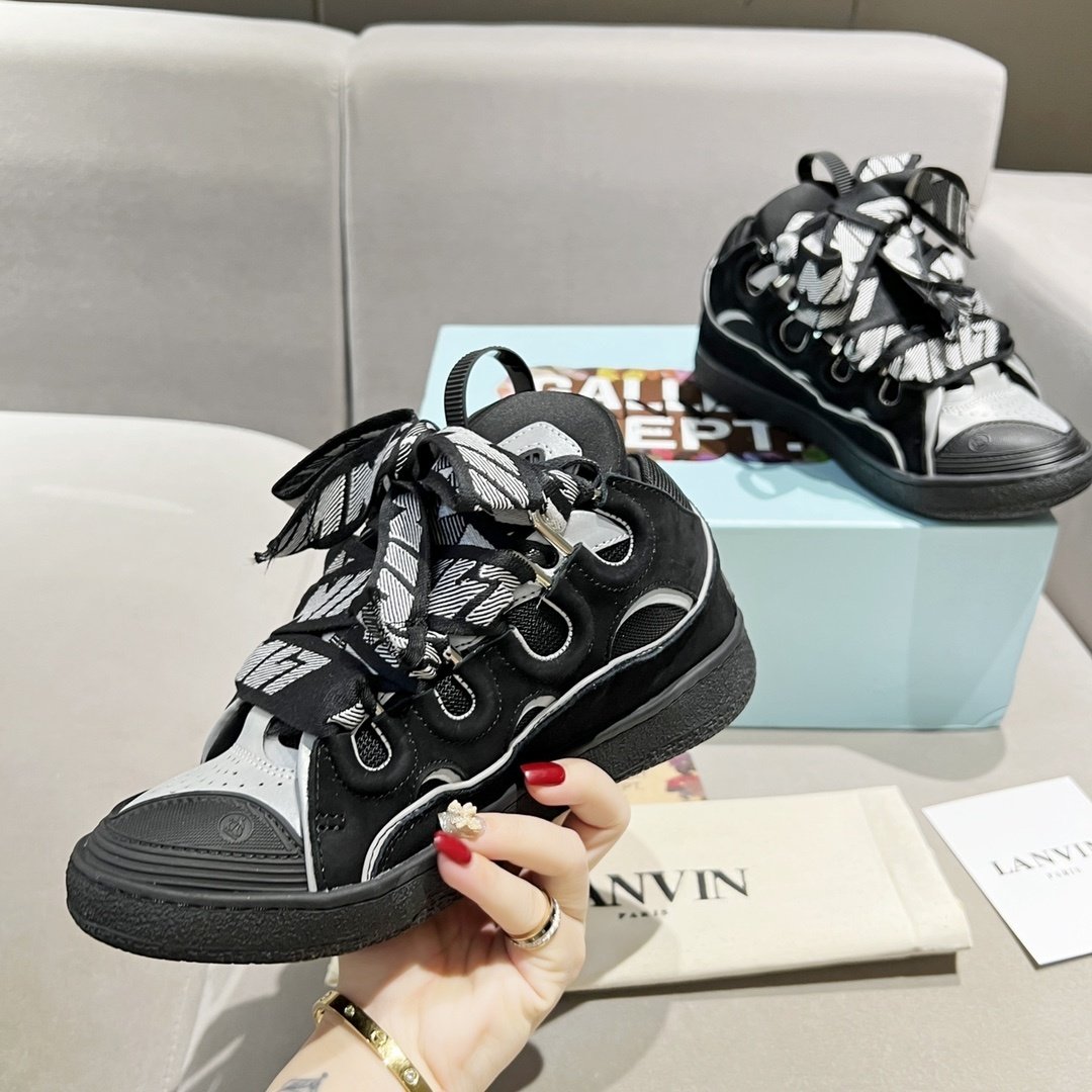 Lanvin Leather Curb Black Grey - immagine 3