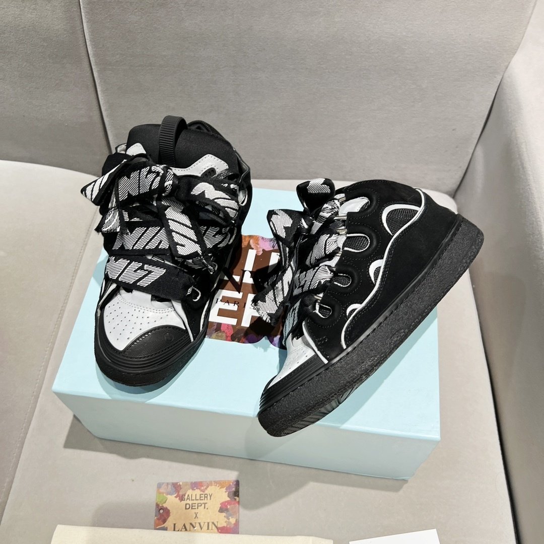 Lanvin Leather Curb Black Grey - immagine 6