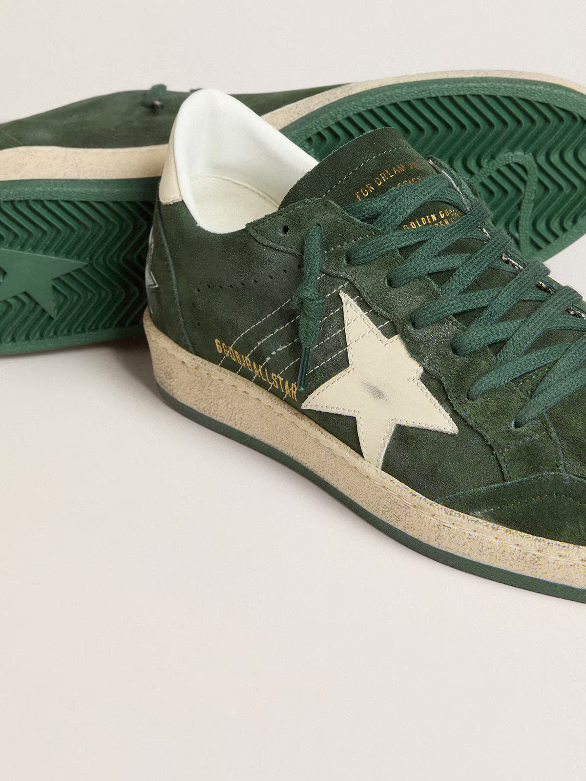 Golden Goose Ball Star LTD "Green Suede / White Leather Star and Heel" - immagine 3