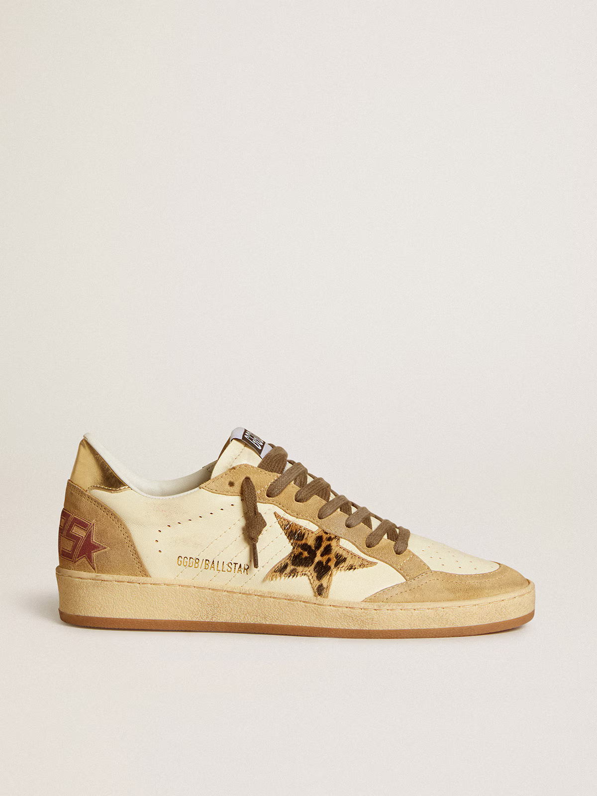 Golden Goose Ball Star "Leopard Pony Star / Nappa Cream / Gold Heel" - immagine 5