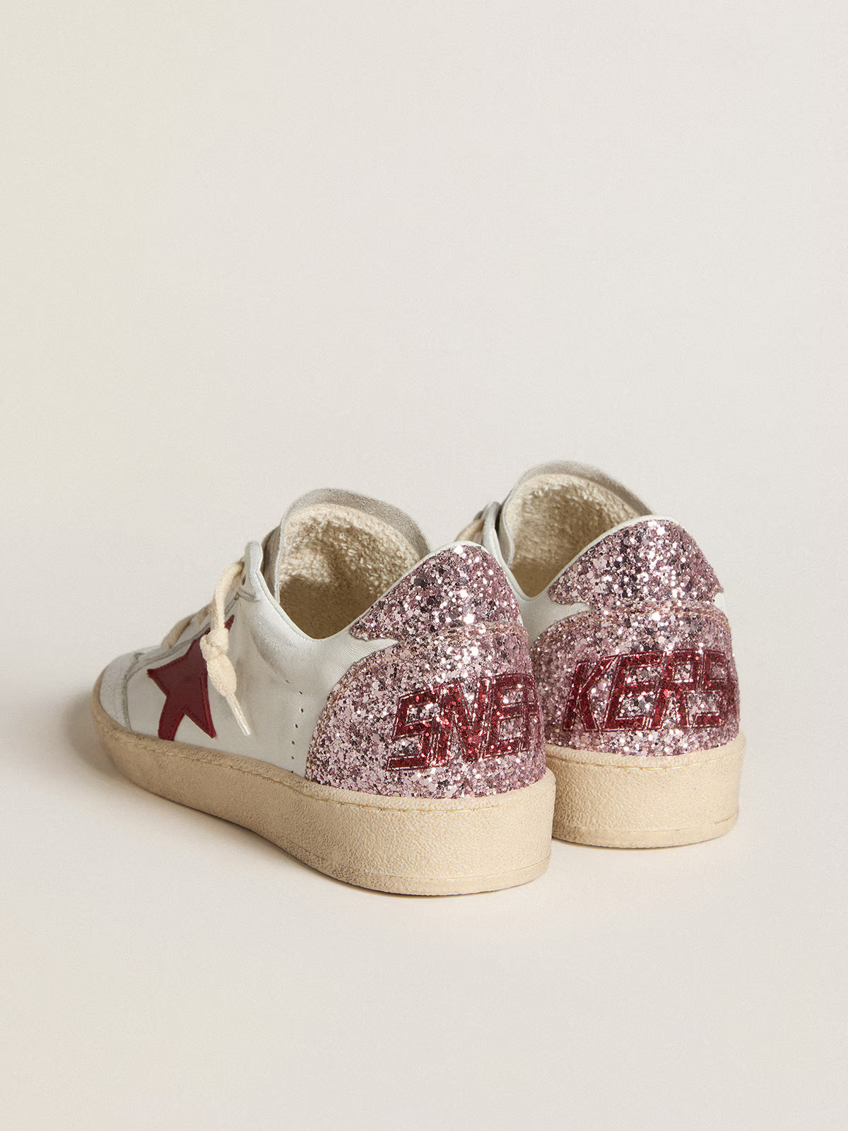 Golden Goose Ball Star LTD "Pink Glitter Heel / Red Star" - immagine 5