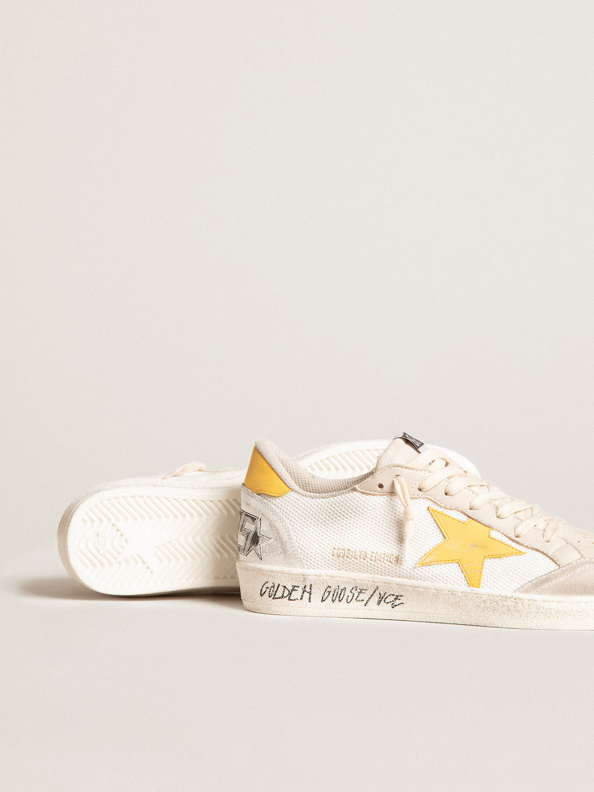 Golden Goose Ball Star LTD “White Mesh / Yellow Star / Yellow Heel” - immagine 3