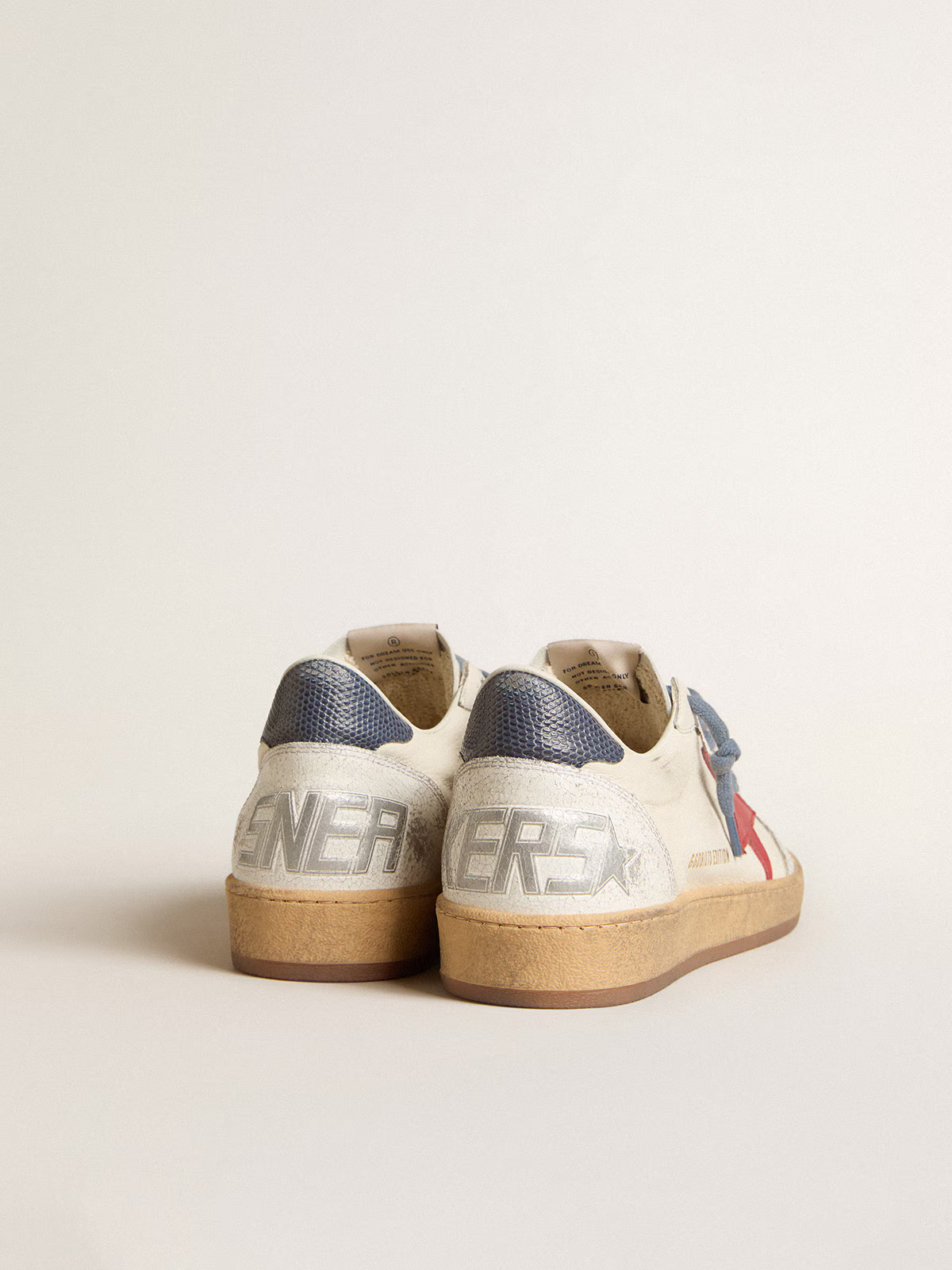 Golden Goose Ball Star LTD "Red Star / Lizard Print Navy Heel" - immagine 2