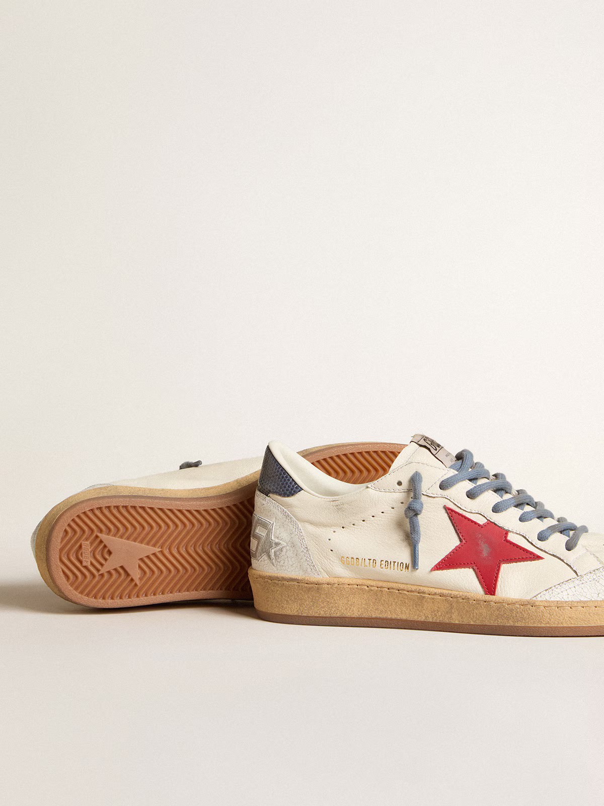 Golden Goose Ball Star LTD "Red Star / Lizard Print Navy Heel" - immagine 3