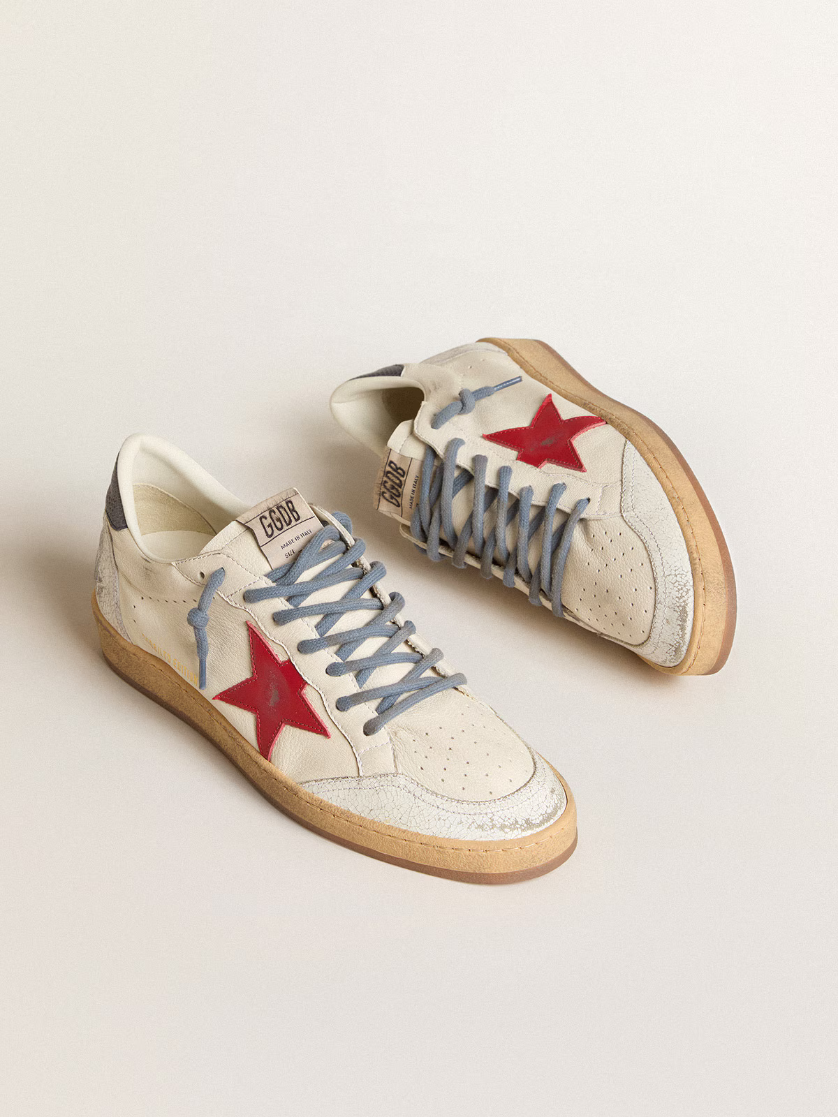Golden Goose Ball Star LTD "Red Star / Lizard Print Navy Heel" - immagine 4
