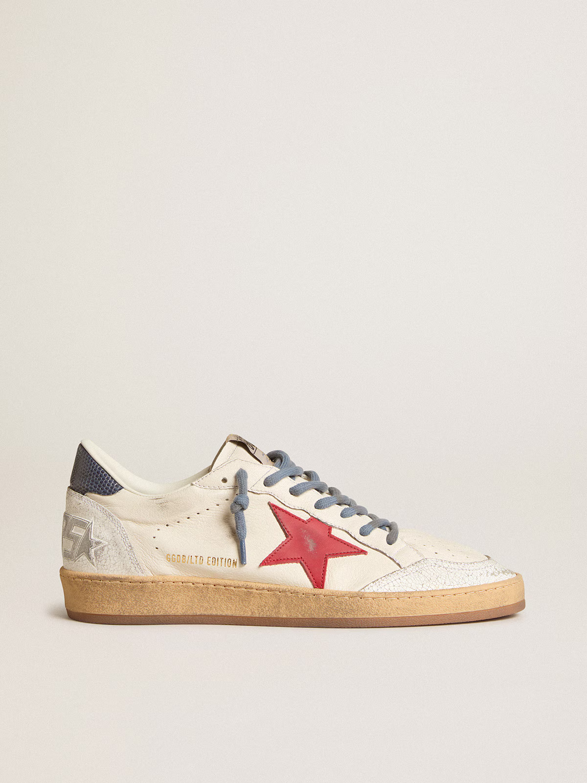 Golden Goose Ball Star LTD "Red Star / Lizard Print Navy Heel" - immagine 5