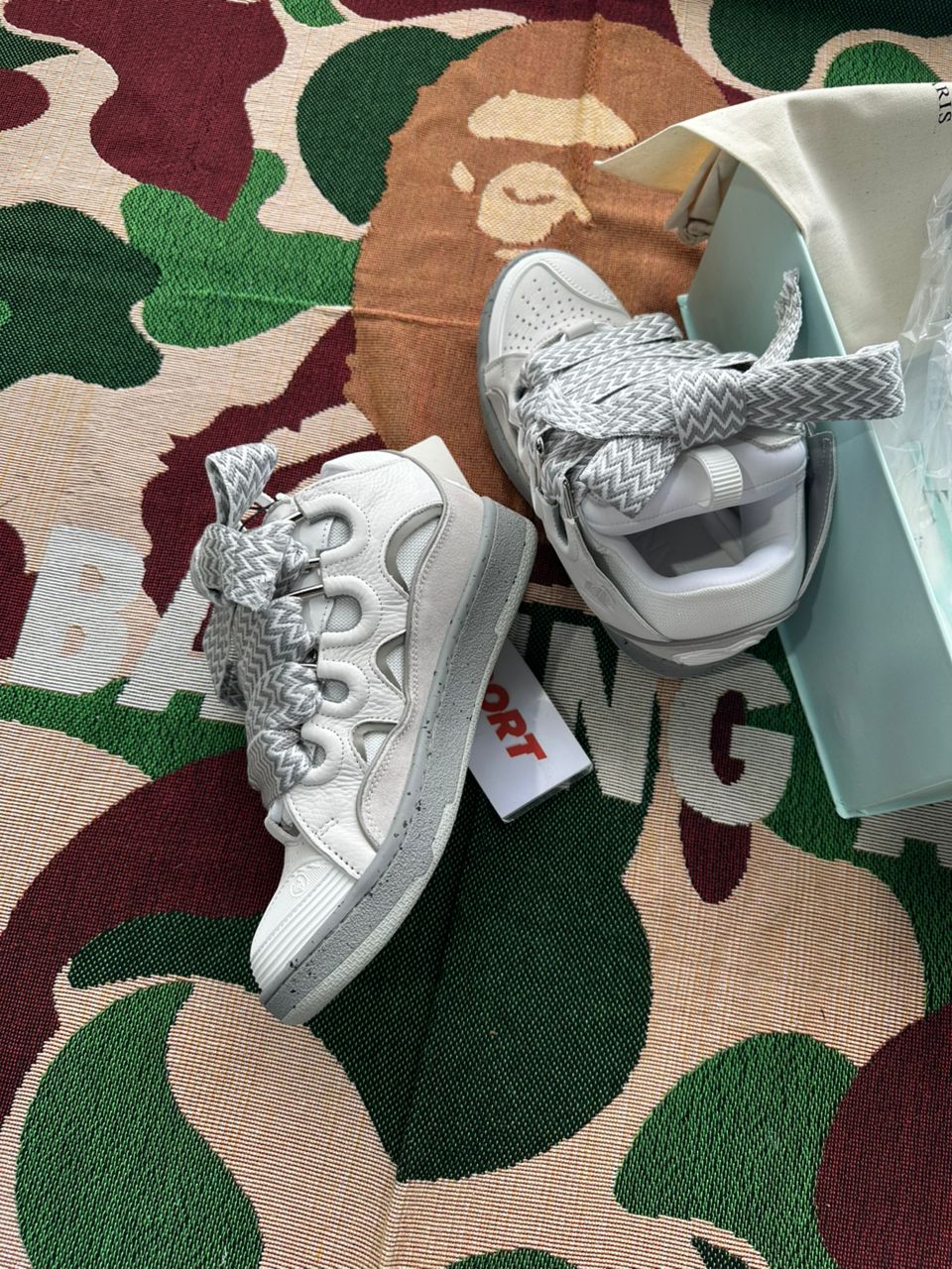 LANVIN LEATHER CURL WHITE GREY - immagine 4