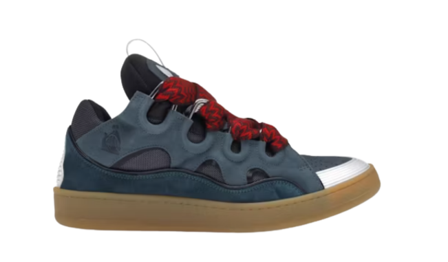Lanvin Leather Curb Blue Grey