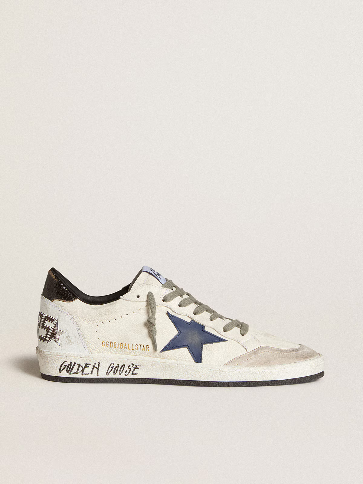 Golden Goose Ball Star “White Nappa / Blue Star / Metallic Heel” - immagine 2