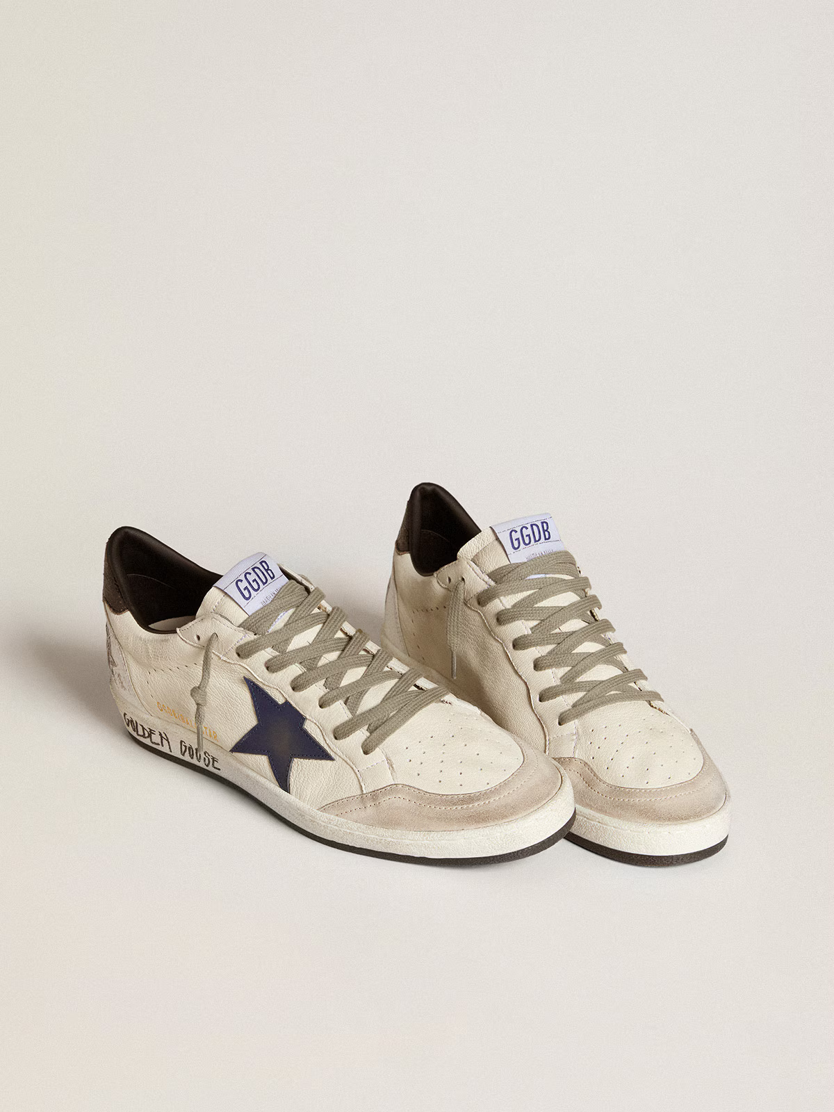 Golden Goose Ball Star “White Nappa / Blue Star / Metallic Heel” - immagine 3