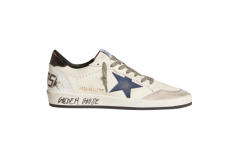 Golden Goose Ball Star “White Nappa / Blue Star / Metallic Heel”