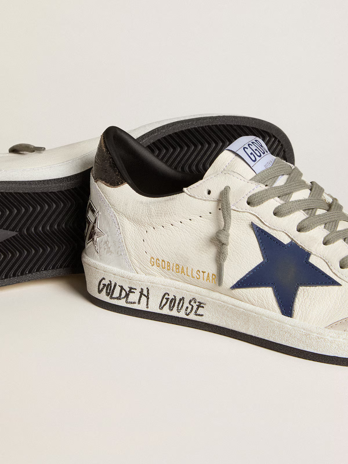 Golden Goose Ball Star “White Nappa / Blue Star / Metallic Heel” - immagine 4