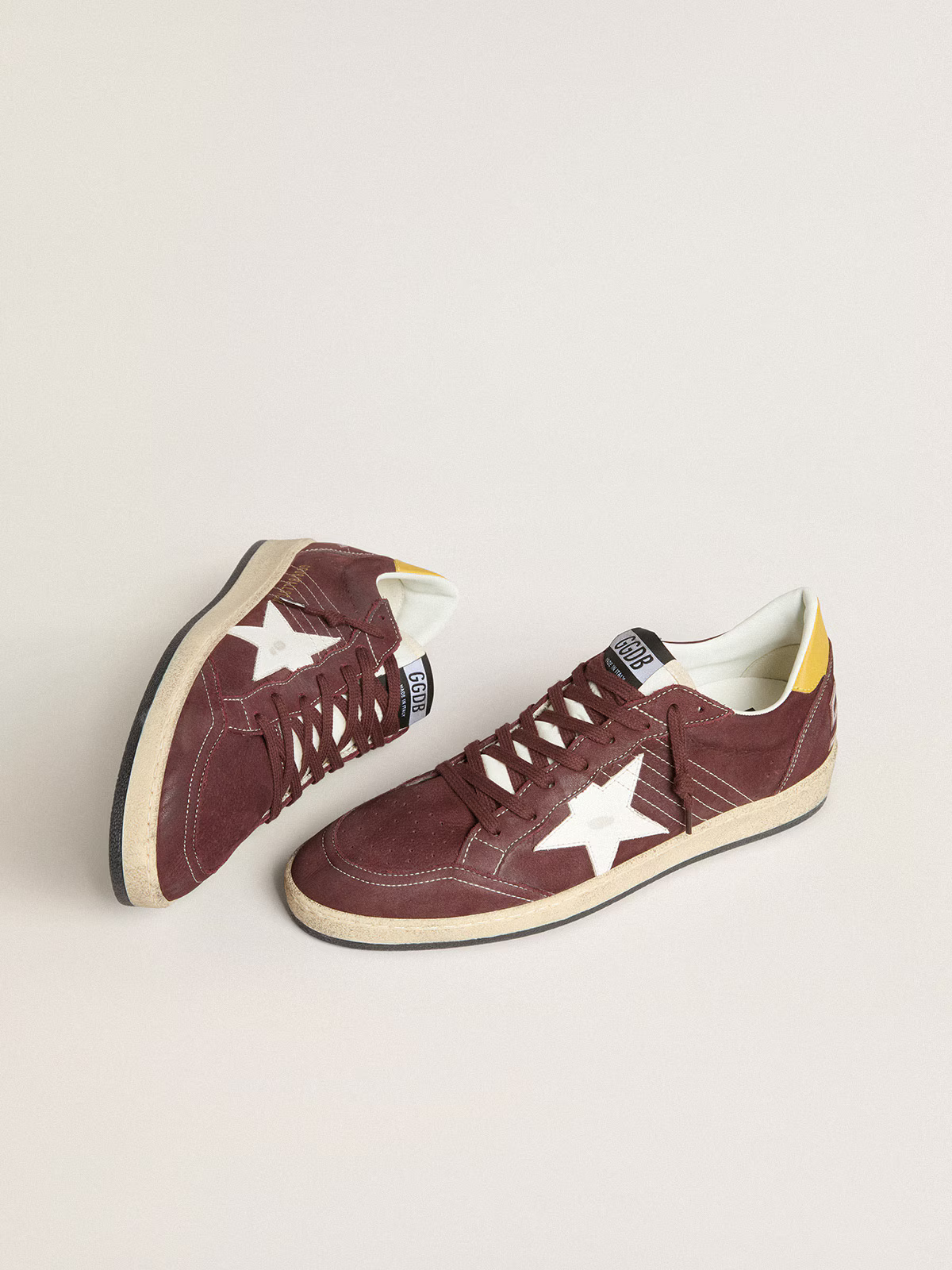 Golden Goose Ball Star "Chocolate Nubuck / White Star / Mustard Heel" - immagine 3