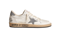 Golden Goose Ball Star “White Nappa / Gray Reflective Nylon Star and Heel”