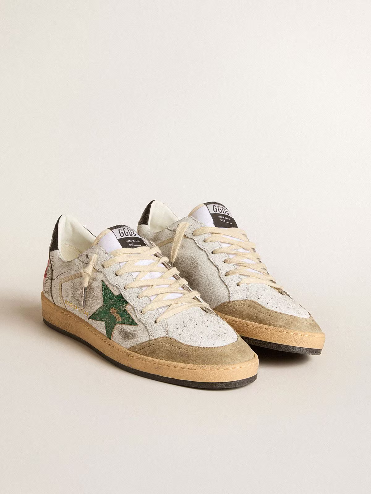 Golden Goose Ball Star "Metallic Green Star / Black Croco Heel" - immagine 3