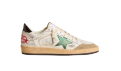 Golden Goose Ball Star "Metallic Green Star / Black Croco Heel"