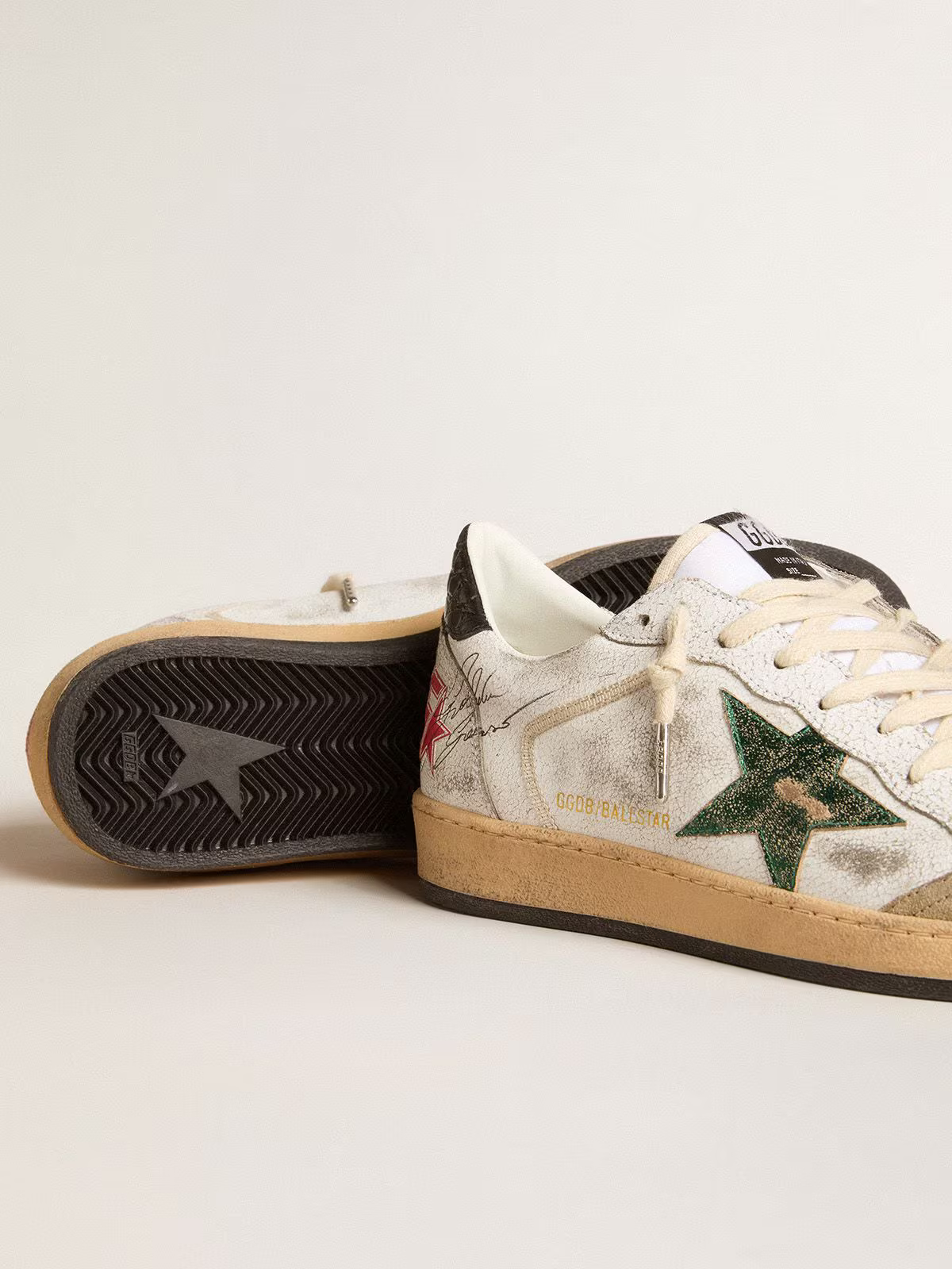 Golden Goose Ball Star "Metallic Green Star / Black Croco Heel" - immagine 4