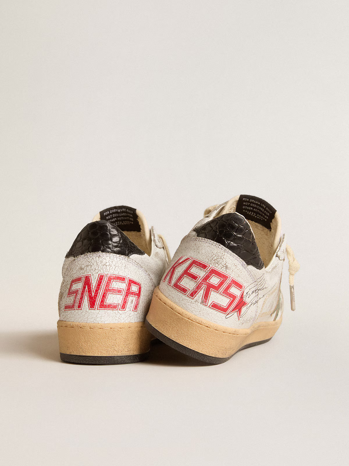 Golden Goose Ball Star "Metallic Green Star / Black Croco Heel" - immagine 5