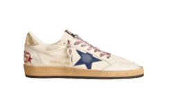 Golden Goose Ball Star “White Nappa / Blue Suede Star / Platinum Heel”