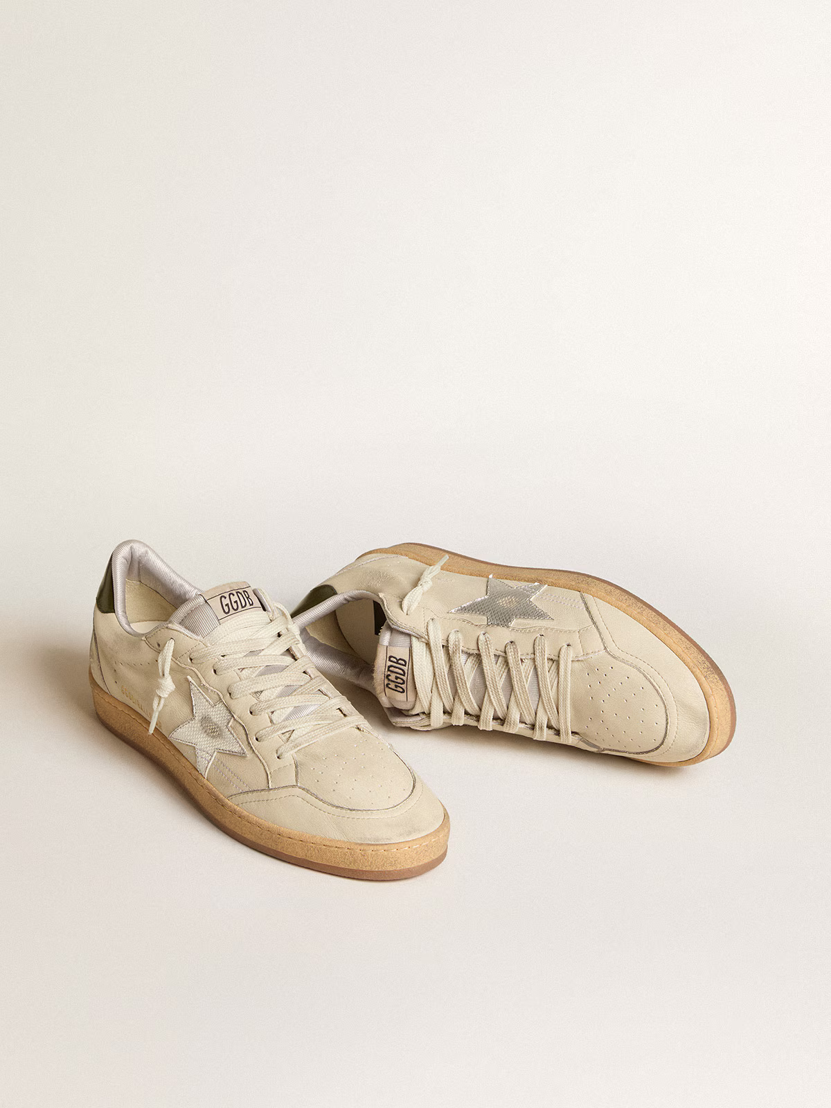Golden Goose Ball Star "Silver Metallic Star / Green Heel" - immagine 3