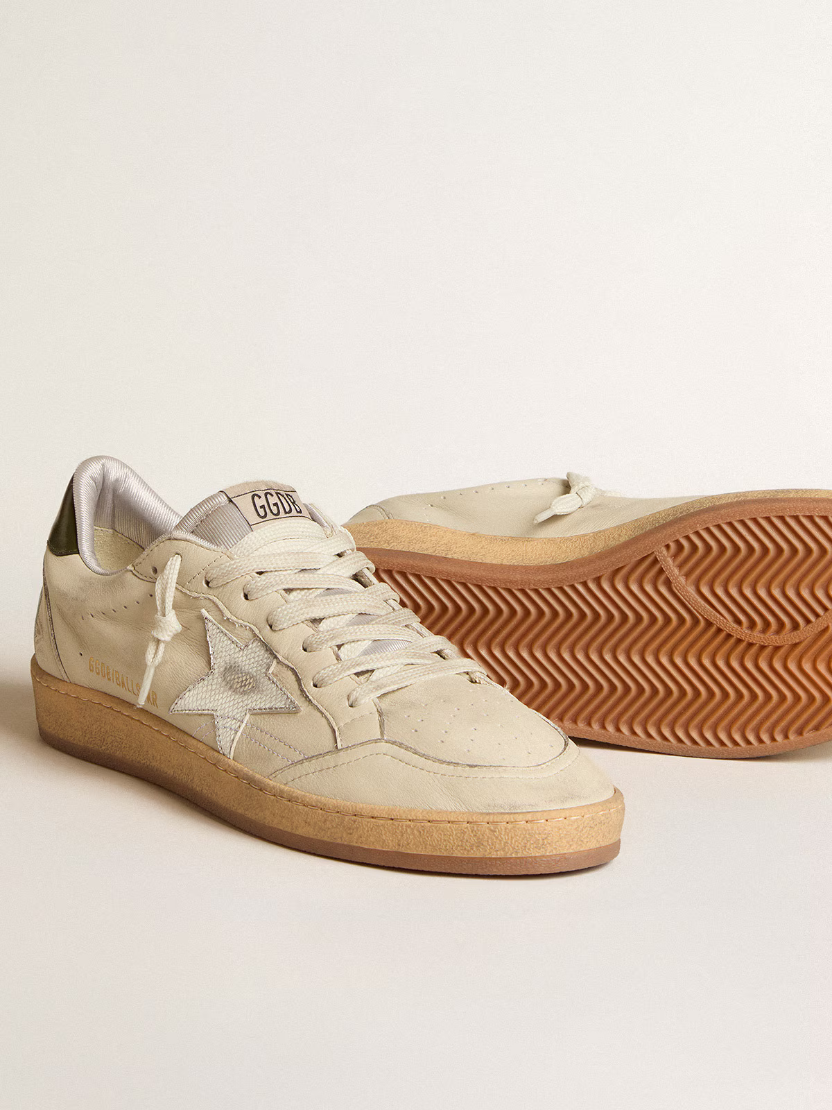 Golden Goose Ball Star "Silver Metallic Star / Green Heel" - immagine 4