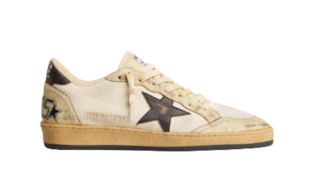 Golden Goose Ball Star "White Mesh / Vintage Blue Star and Heel"