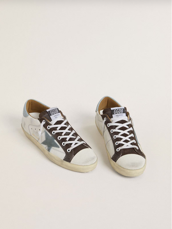 Golden Goose Superstar Bianca e Talloncino Azzurro - immagine 3