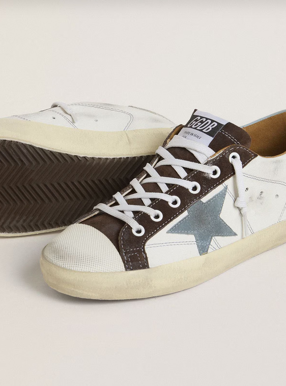 Golden Goose Superstar Bianca e Talloncino Azzurro - immagine 5