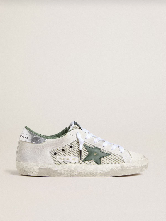 Golden Goose Superstar Mesh Bianco con Stella Verde - immagine 2