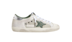 Golden Goose Superstar Mesh Bianco con Stella Verde